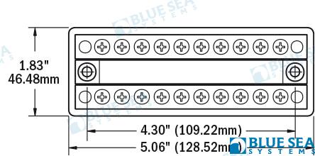 Placa Conexion Doble 100A 10 Circuitos Blue Sea
