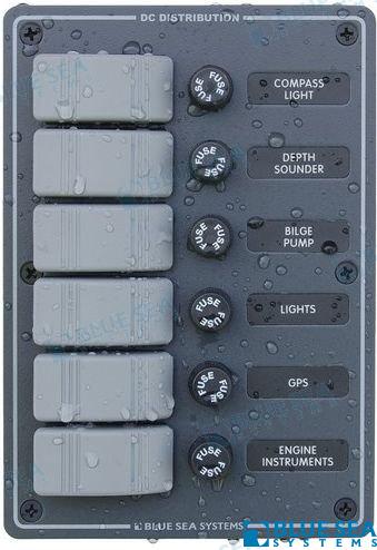 Panel 6 Interruptores Vertical Blue Sea