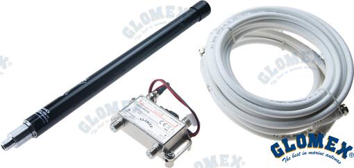 Antena Tv Alya+fm+dab 250MM Negra Glomex