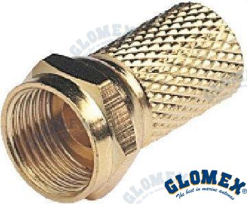 Conector F Macho Gold Para RG6 Y RG59 Glomex