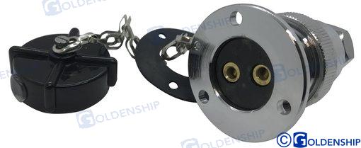 Enchufe Estanco 5 Amp. 2 Polos Goldenship