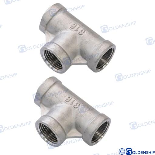Conexion "t" Hembra Inox 3/8 (2) Goldenship