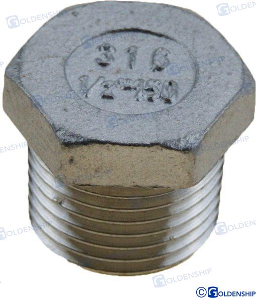 Tapon Macho Inox 1/2 Goldenship