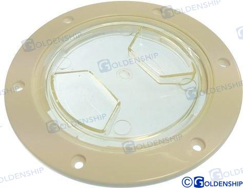 Tapa Registro 102MM Transparente Goldenship