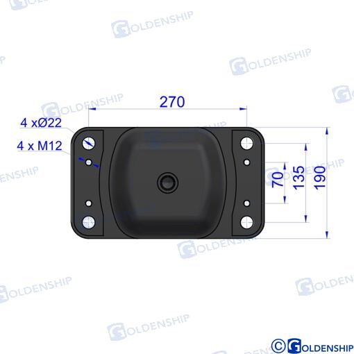 Soporte Antivibratorio 12MM (95 Kg) Mercruiser