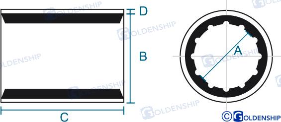 Cojinete De Fibra 60X80X240 Mm Goldenship