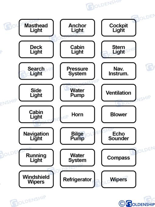 Etiquetas Panel Blancas Goldenship