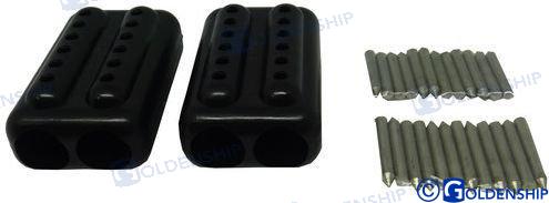 Par Mordazas Cabos "ez-splice" Negro 10/ Goldenship