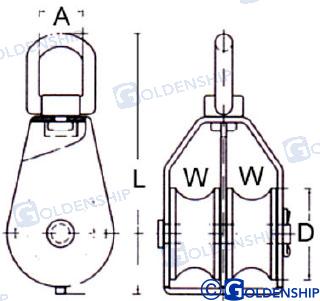 Polea Doble Giratoria 6 Mm (10) Goldenship