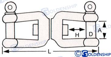 Sacavueltas Doble Grillete M-6 (10) Goldenship