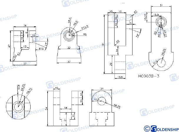 Giratorio Ancla Cardan 6/8mm SS316 Goldenship