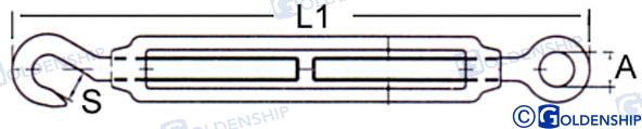 Tensor Abierto Ojo/gancho M5 Goldenship