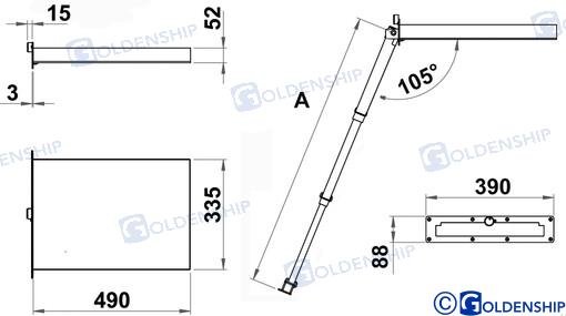 Escalera Plegable 3 Peldaños 390*88*854M Douglas Marine