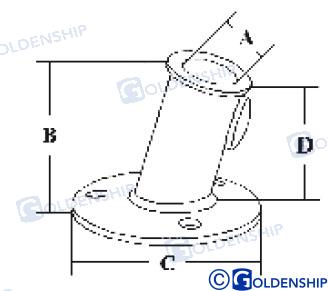 Base Inox Inclinada 32 Mm. Goldenship