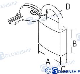 Candado Marino 40 Mm. (pack De 3) Goldenship