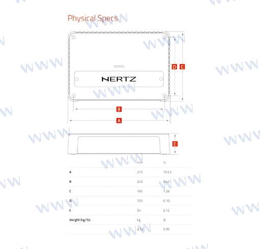 Hertz Venezia V1 24V D Class Mono Ampli