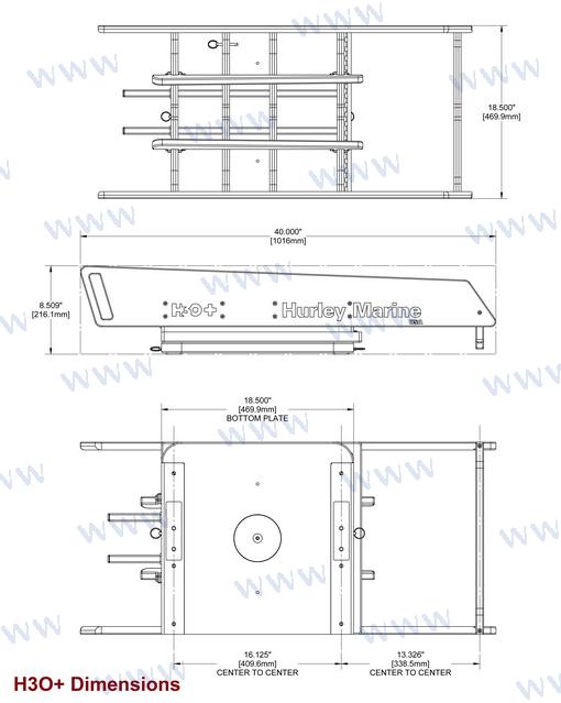 Anclaje Davit H3O+XL 453KG Elect Hurley
