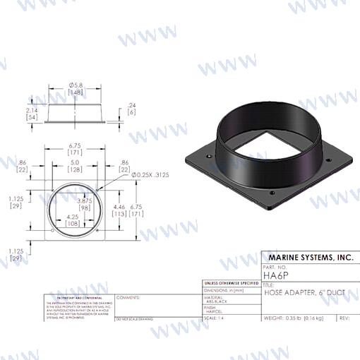 Adaptador Redondo 6" MSI (Ref. MSHA6P)