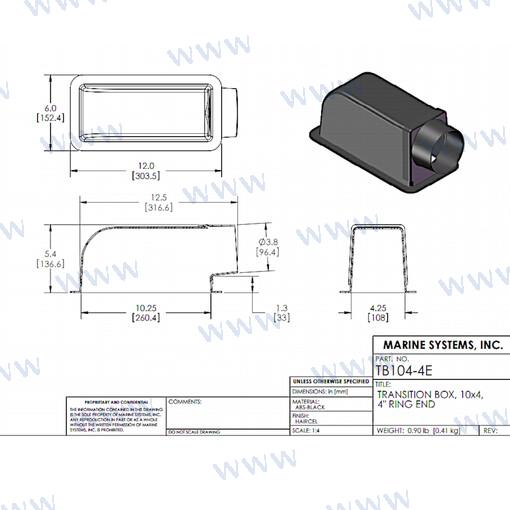 Plenum 10X4 Salida Lateral 4" MSI