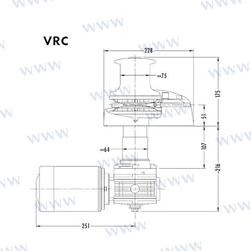 Molinete Muir VRC1250 24V 6MM (1/4")+ Rm Quick