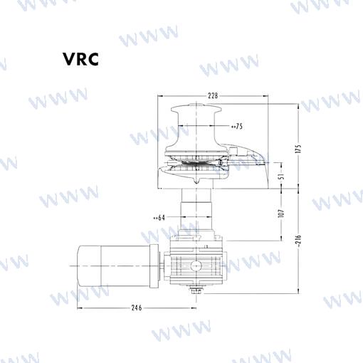 Molinete Muir VRC850 12V 6MM (1/4") + Rm Quick