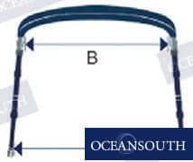 Toldo Bimini C/soporte 210/230 Cm Azul Oceansouth