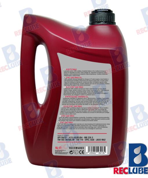Aceite Marino 5W-40 100% Sintetico 5L X3 Yanmar