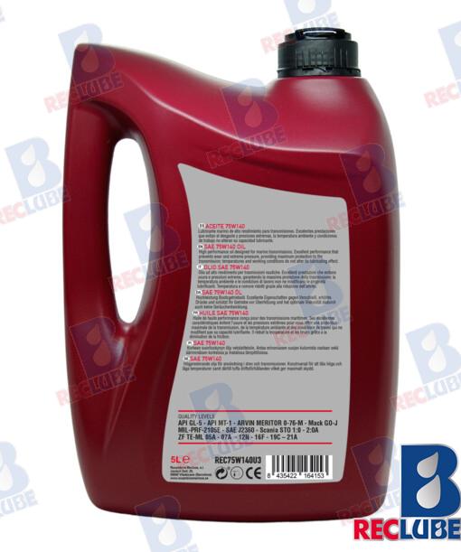 Aceite Sintetico 75W-140 5L. Trans. X3 Volvo