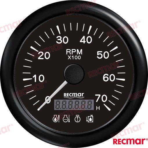 Cuentavueltas C/4 Led Alarma 0/7000RPM N Recmar
