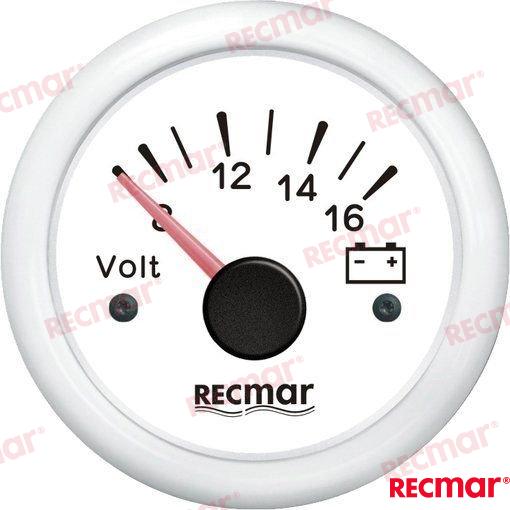 Voltimetro 8-16V Blanco Recmar