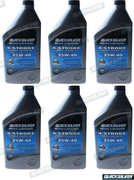 Aceite Mineral 25W40 4T 1L Caja 6 Unidad Mercruiser 92-8M0086224