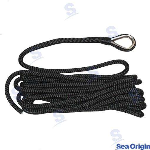 Cabo Trenzado Con Gaza Ø10MM 6M Negro Sea Origin