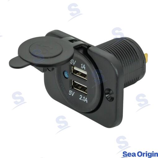 Toma Doble Usb Tipo A Negra Sea Origin
