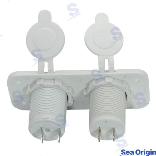 Toma Doble Usb A + Mechero Blanca Sea Origin
