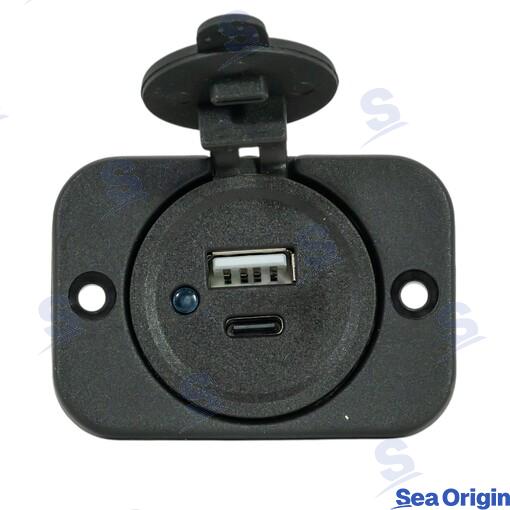 Toma Empotrable Doble Usb + Tipo C Sea Origin (Ref. SEA60106B)