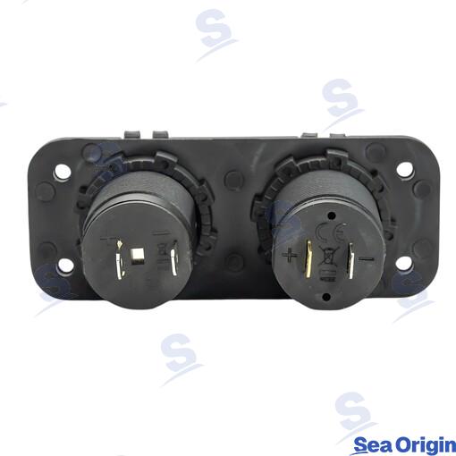 Toma Usb C+usb A Y Mechero Negra Sea Origin