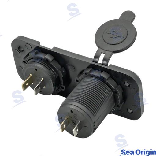 Toma Usb C+usb A Y Voltímetro Negra Sea Origin