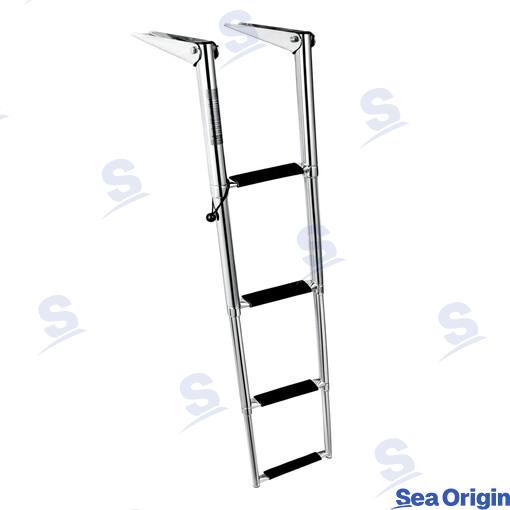 Escalera Telescópica 4 Peld Std Negra Sea Origin