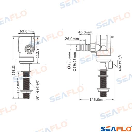 Bomba 13C 800GPH 24V Seaflo