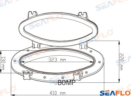 Portillo Oval 130*410*220 Blanco Seaflo