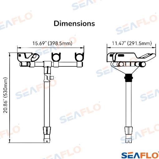 Soporte Portacañas Blanco Triple Seaflo (Ref. SFRH06031W)