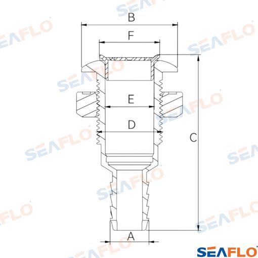 Pasacascos Rejilla 1 1/8" Seaflo
