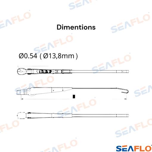 Brazo Limpiaparabrisas 320-455mm Seaflo (Ref. SFWA145502)