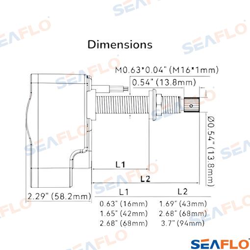 Motor Limpiaparabrisas 12NM 12V 94mm Seaflo
