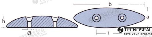 Anodo Oval Zinc 140X40X22MM Tecnoseal