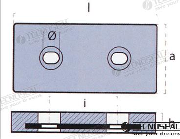 Anodo Rectangular Zinc 210X100X32MM Tecnoseal
