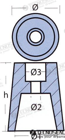 Anodo Radice Zinc Eje 35MM 0,39KG Tecnoseal