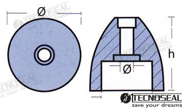 Anodo Mtf Zinc Eje 35-50MM. Tecnoseal