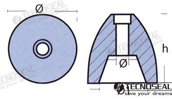 Anodo Riva Zinc Eje 40MM. Tecnoseal