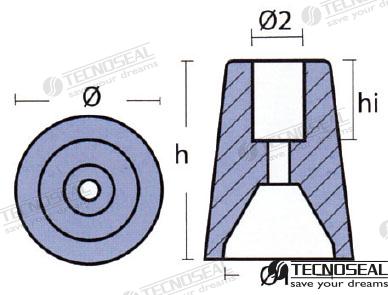 Anodo Ferreti Zinc Eje 40 Tecnoseal